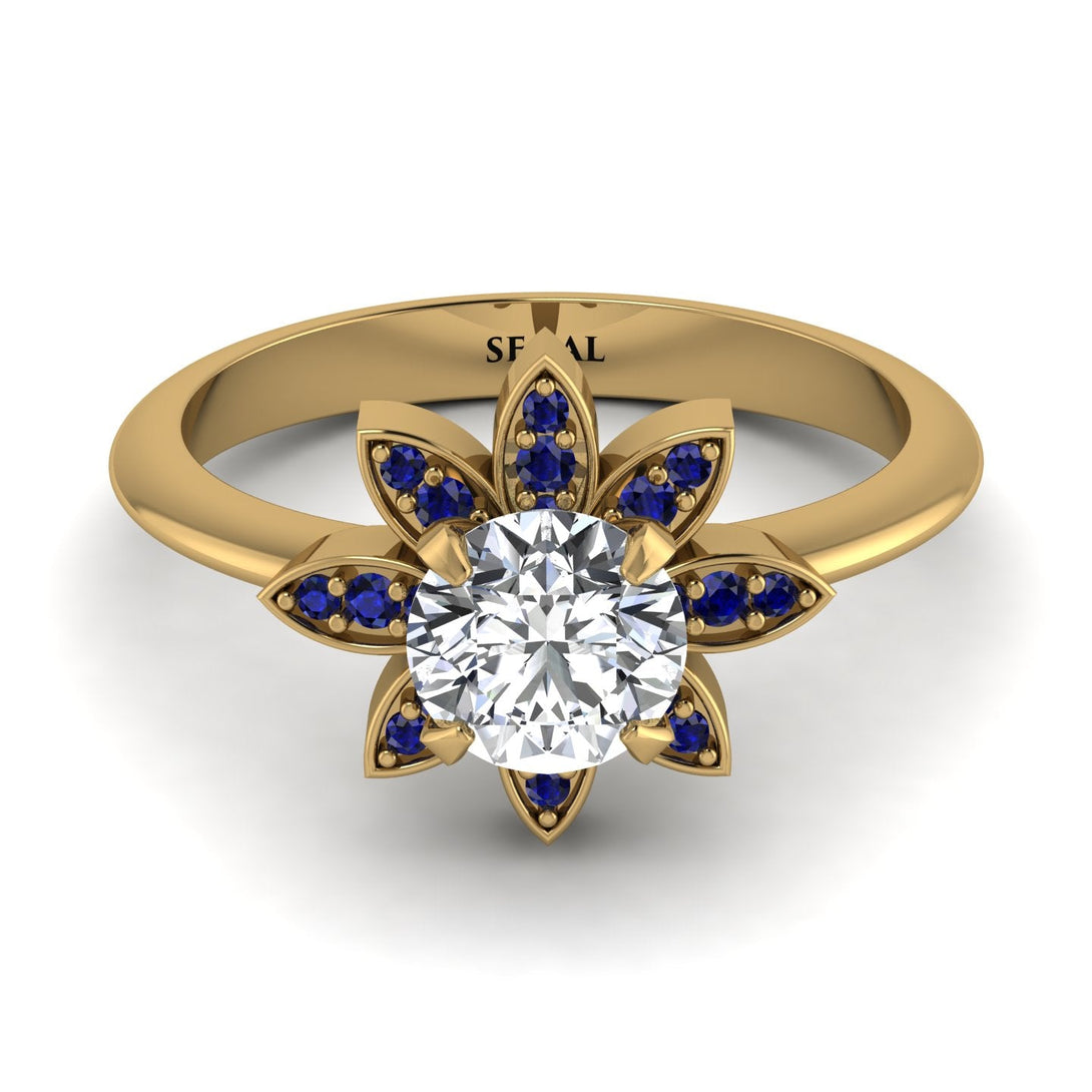 Round Diamond Flower Ring - Michelle No. 61