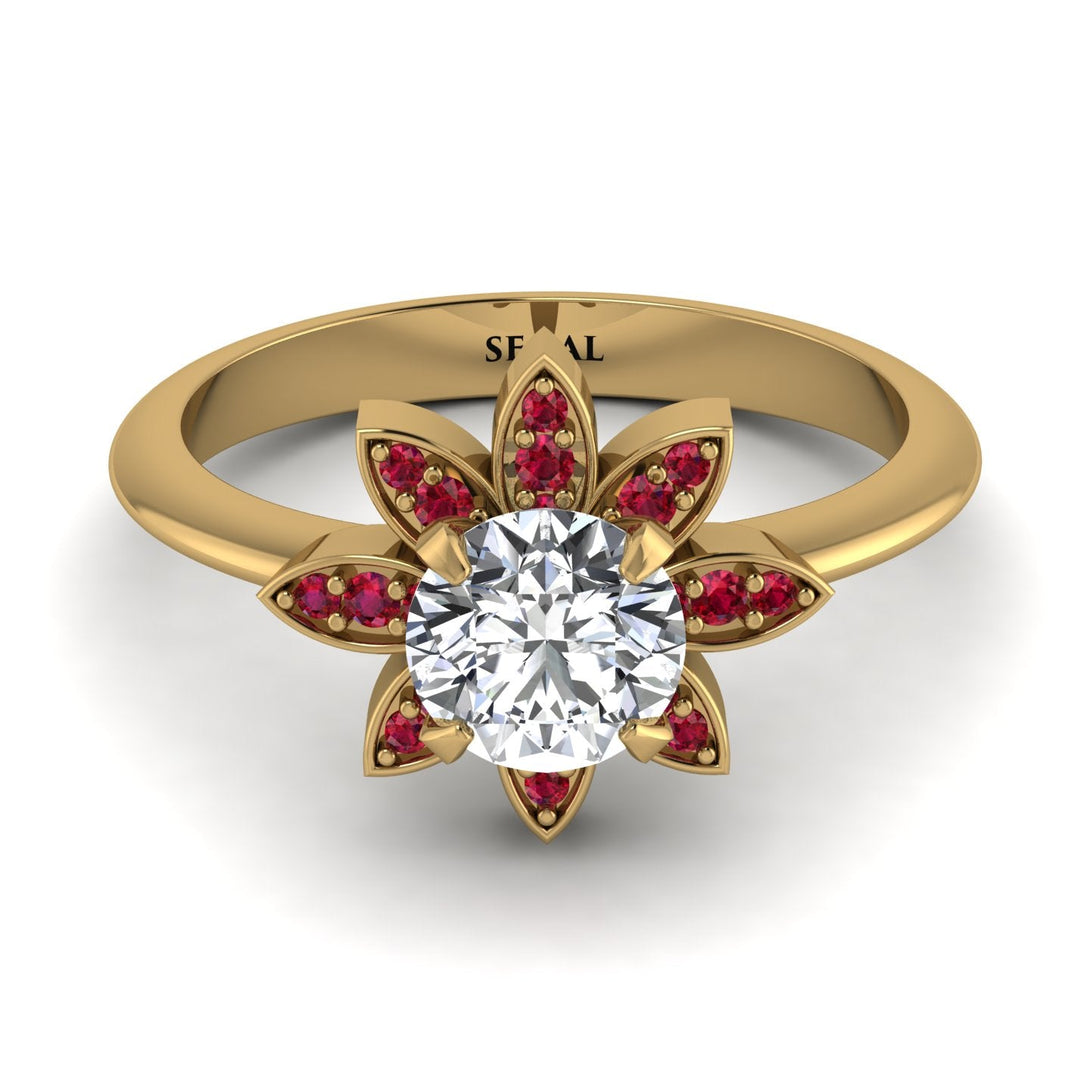 Round Diamond Flower Ring - Michelle No. 46