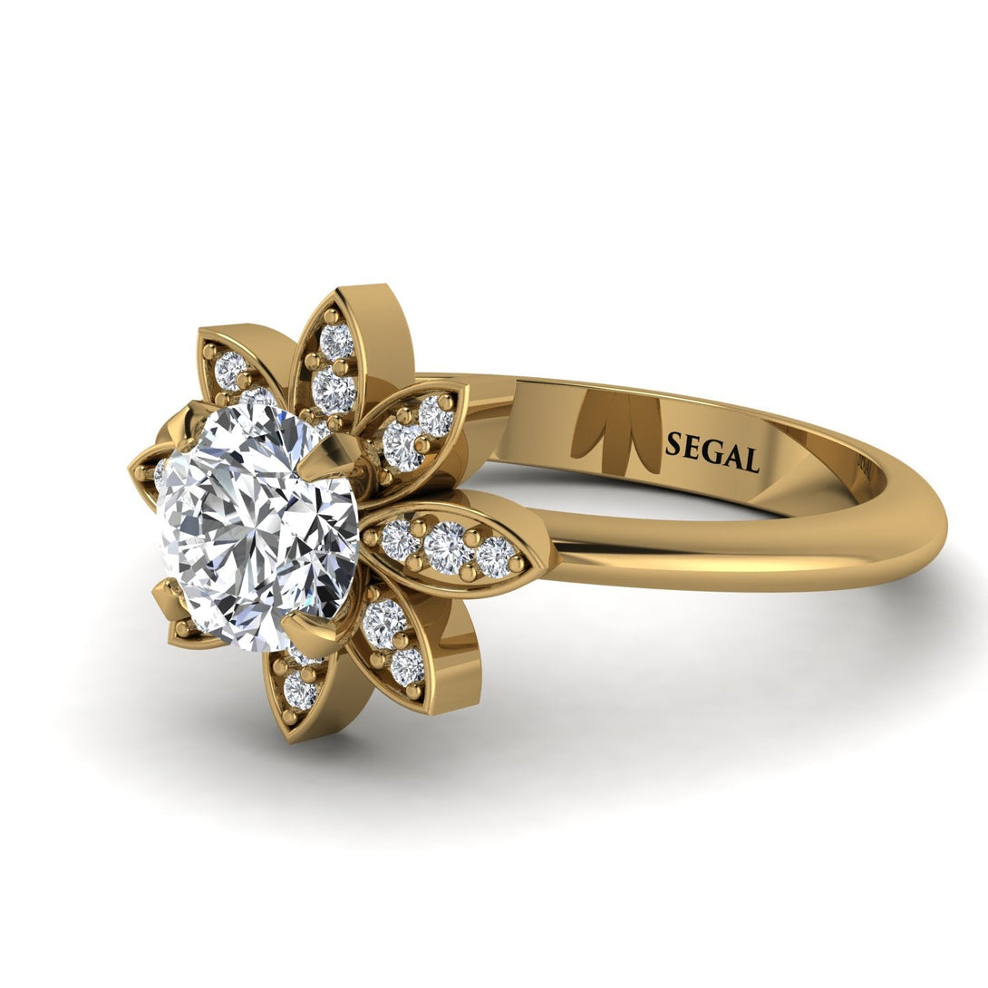 Round Diamond Flower Ring - Michelle No. 1
