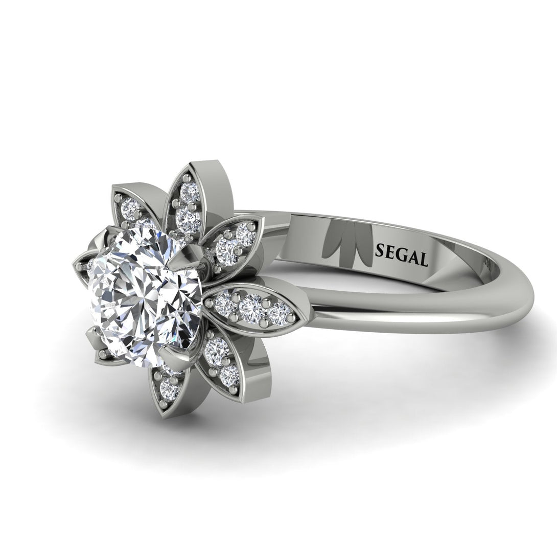 Round Diamond Flower Ring - Michelle No. 3