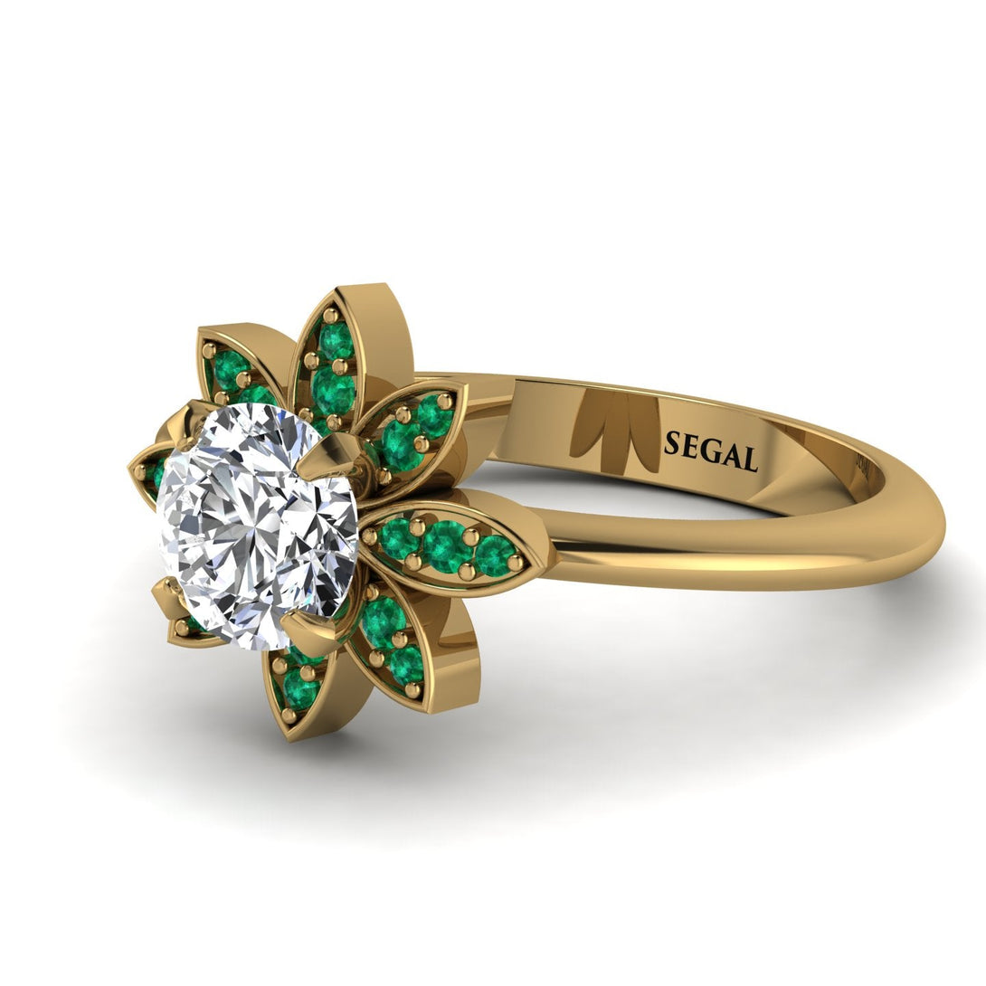 Round Diamond Flower Ring - Michelle No. 16