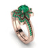 Round Emerald Flower Bridal Set - Michelle No. 20 image 1