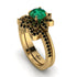 Round Emerald Flower Bridal Set - Michelle No. 34