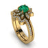 Round Emerald Flower Bridal Set - Michelle No. 4