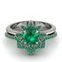 Round Emerald Flower Bridal Set - Michelle No. 21 image 2