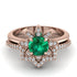 Round Emerald Flower Bridal Set - Michelle No. 5