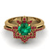 Round Emerald Flower Bridal Set - Michelle No. 49