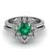 Round Emerald Flower Bridal Set - Michelle No. 6