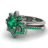 Round Emerald Flower Bridal Set - Michelle No. 21