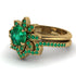Round Emerald Flower Bridal Set - Michelle No. 19