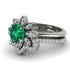 Round Emerald Flower Bridal Set - Michelle No. 6 image 3
