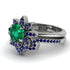 Round Emerald Flower Bridal Set - Michelle No. 66