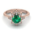 Round Emerald Flower Ring - Michelle No. 5
