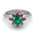 Round Emerald Flower Ring - Michelle No. 51