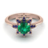 Round Emerald Flower Ring - Michelle No. 65