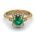 Round Emerald Flower Ring - Michelle No. 4