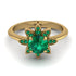 Round Emerald Flower Ring - Michelle No. 19