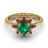 Round Emerald Flower Ring - Michelle No. 49