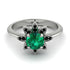 Round Emerald Flower Ring - Michelle No. 36