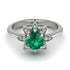 Round Emerald Flower Ring - Michelle No. 6