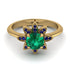 Round Emerald Flower Ring - Michelle No. 64