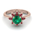 Round Emerald Flower Ring - Michelle No. 50