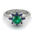 Round Emerald Flower Ring - Michelle No. 66