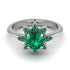 Round Emerald Flower Ring - Michelle No. 21