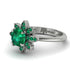 Round Emerald Flower Ring - Michelle No. 21