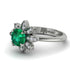 Round Emerald Flower Ring - Michelle No. 6