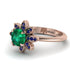 Round Emerald Flower Ring - Michelle No. 65