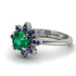 Round Emerald Flower Ring - Michelle No. 66