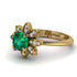 Round Emerald Flower Ring - Michelle No. 4