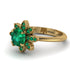 Round Emerald Flower Ring - Michelle No. 19