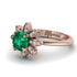 Round Emerald Flower Ring - Michelle No. 5