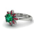 Round Emerald Flower Ring - Michelle No. 51
