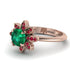 Round Emerald Flower Ring - Michelle No. 50