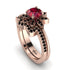 Round Ruby Flower Bridal Set - Michelle No. 41 image 1