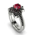 Round Ruby Flower Bridal Set - Michelle No. 42