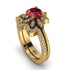 Round Ruby Flower Bridal Set - Michelle No. 10 image 1