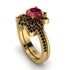 Round Ruby Flower Bridal Set - Michelle No. 40 image 1