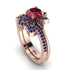 Round Ruby Flower Bridal Set - Michelle No. 71