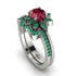 Round Ruby Flower Bridal Set - Michelle No. 27 image 1