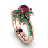 Round Ruby Flower Bridal Set - Michelle No. 26 image 1