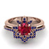 Round Ruby Flower Bridal Set - Michelle No. 71 image 2