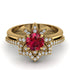 Round Ruby Flower Bridal Set - Michelle No. 10