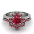 Round Ruby Flower Bridal Set - Michelle No. 57 image 2