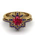 Round Ruby Flower Bridal Set - Michelle No. 70