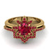 Round Ruby Flower Bridal Set - Michelle No. 55