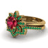 Round Ruby Flower Bridal Set - Michelle No. 25